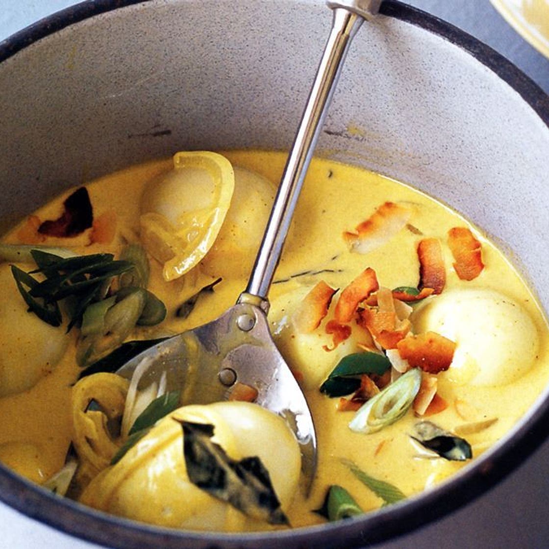 Spiced coconut eggs