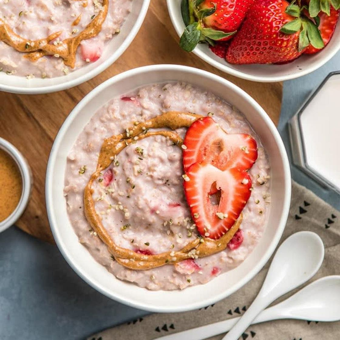 Strawberries porridge