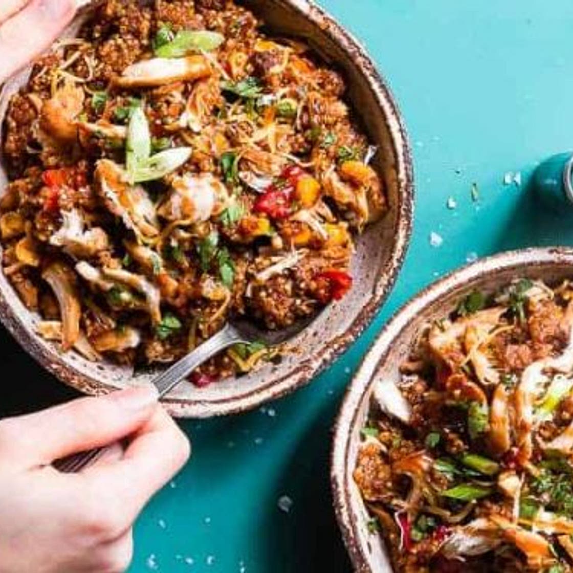 Healthy BBQ Chicken Quinoa Casserole (Slow Cooker)