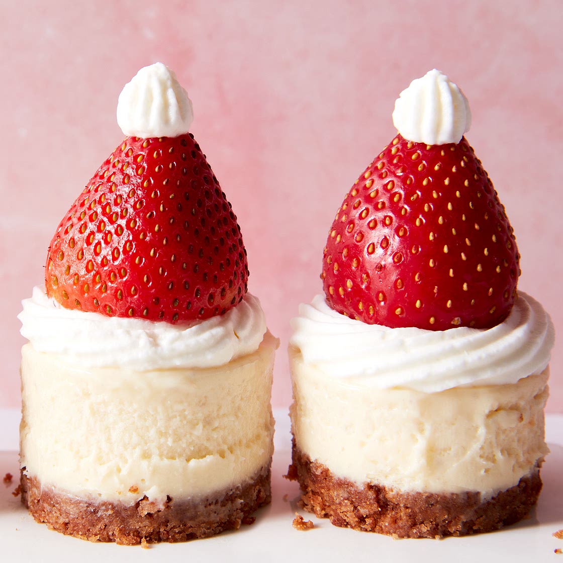 Santa Hat Cheesecake Bites