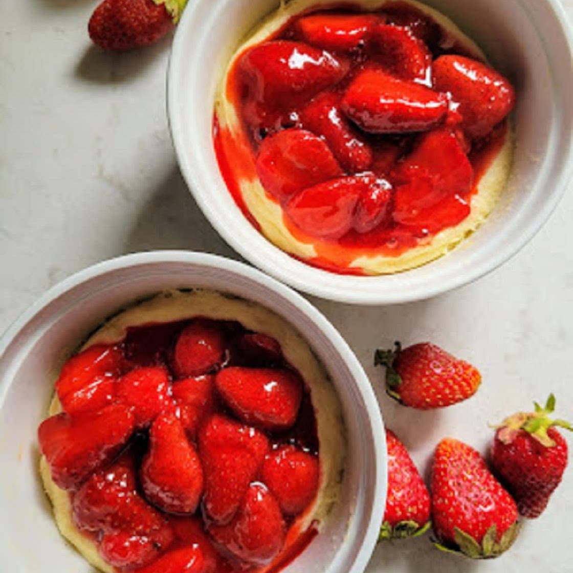 High Protein Cheesecake with Fresh Strawberry Topping