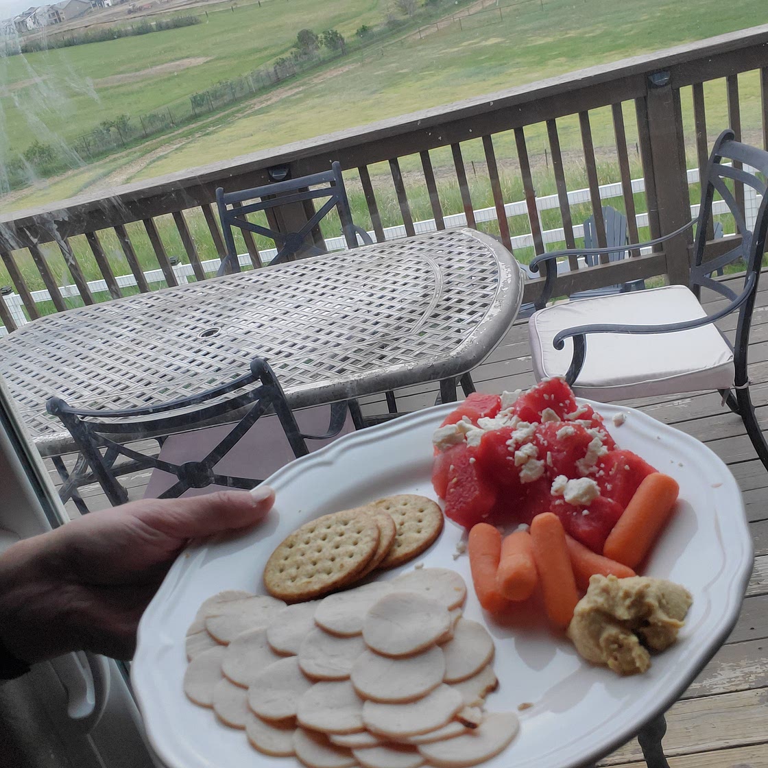 Watermelon and Turkey Snack Plate
