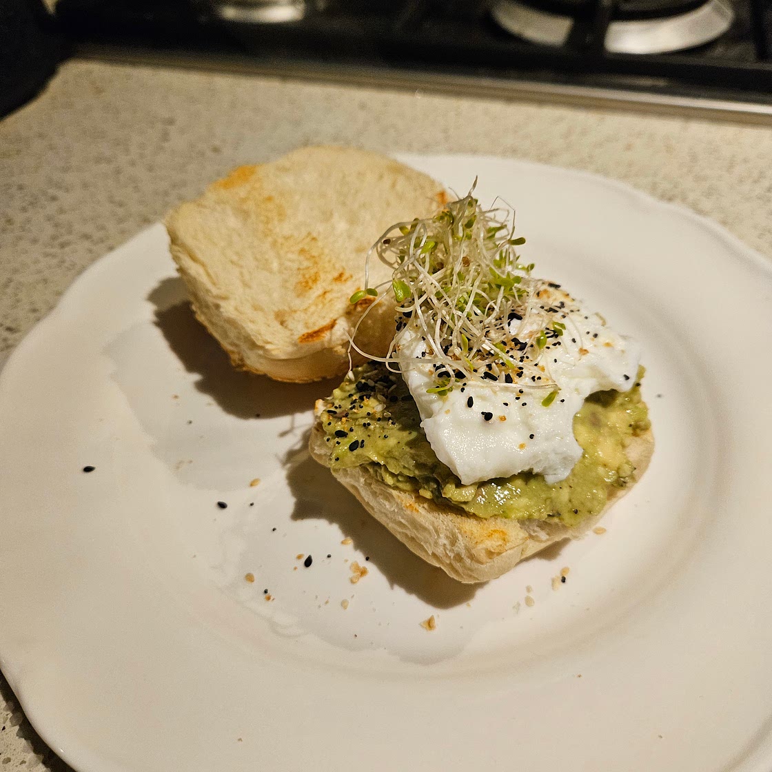 Smashed Avo and Egg Sandwich