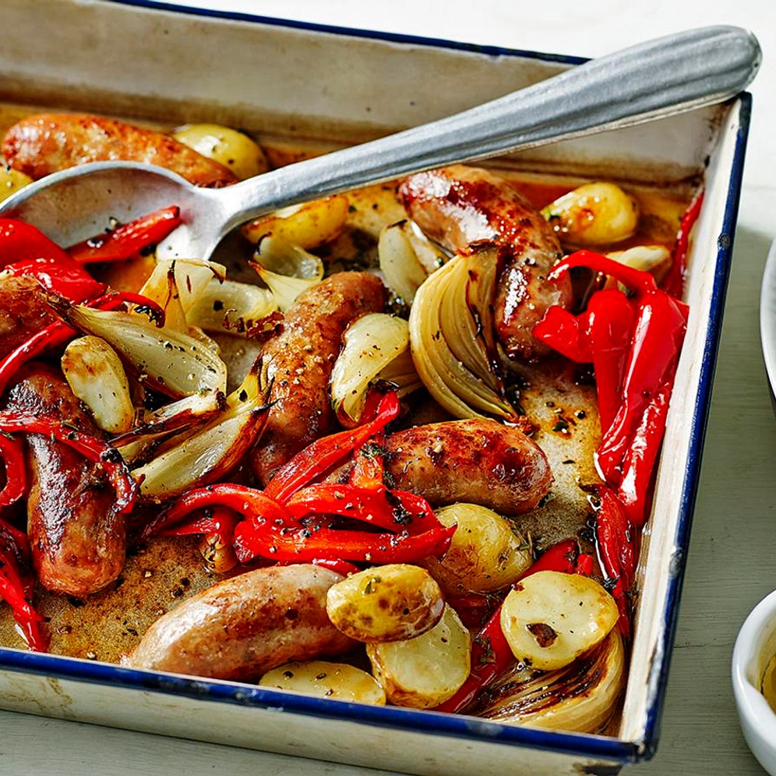Roasted sausage and potato supper