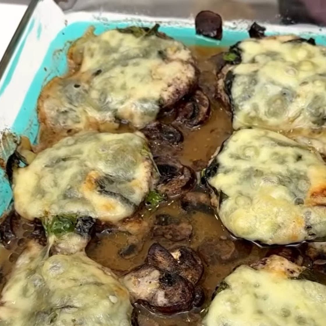 Swiss Mushroom Burger Casserole