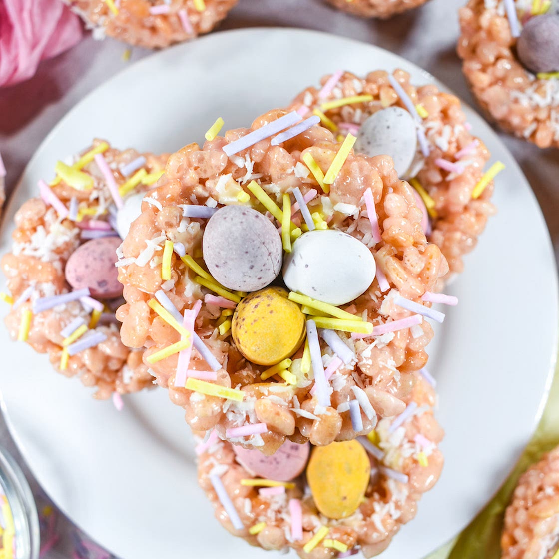 Easter Rice Krispie Bird Nest Treats