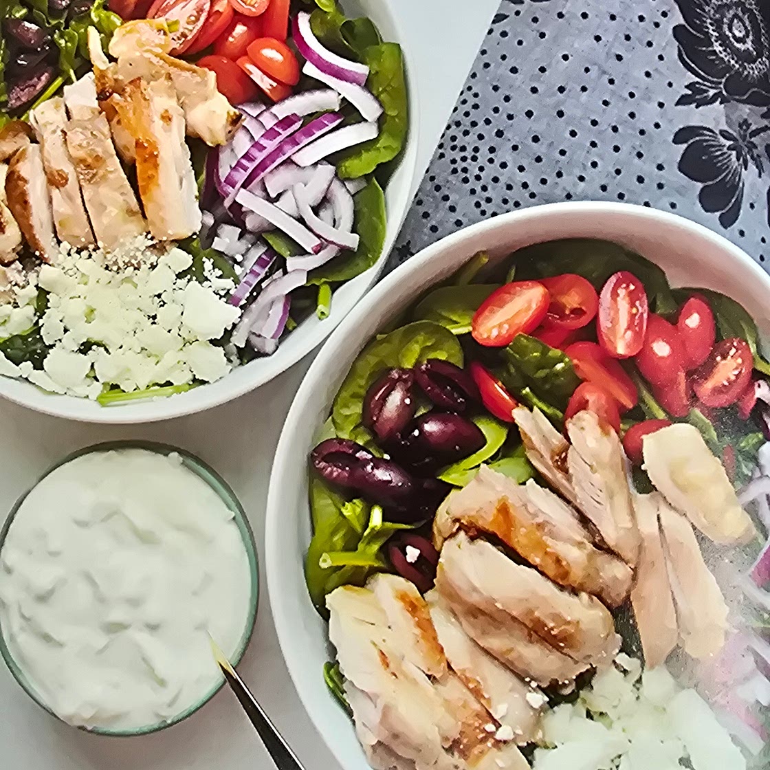 Mediterranean Chicken Salad with Tzatziki Sauce