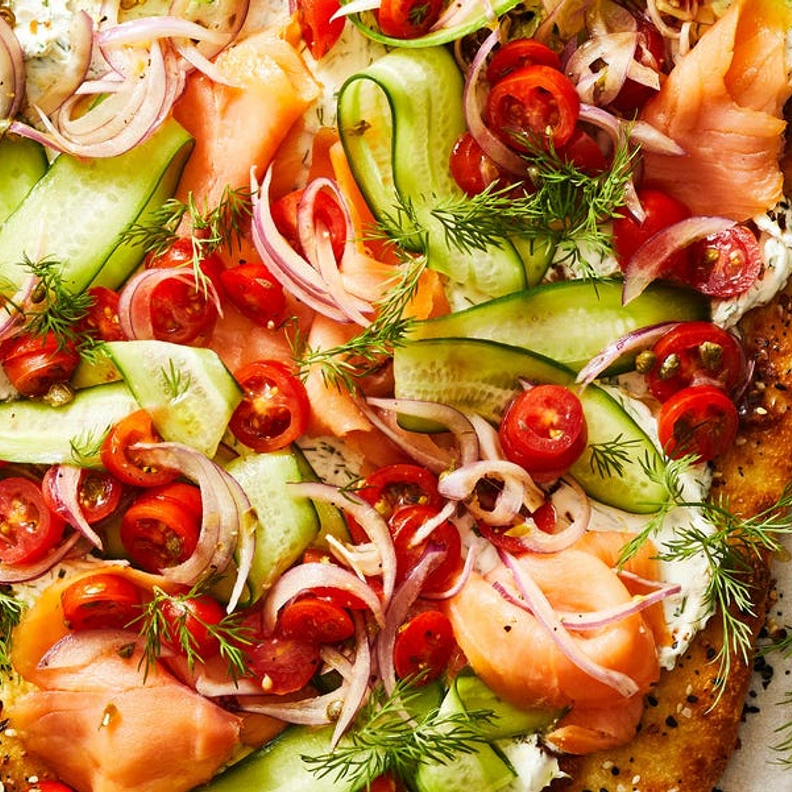 Everything Flatbread with Smoked Salmon