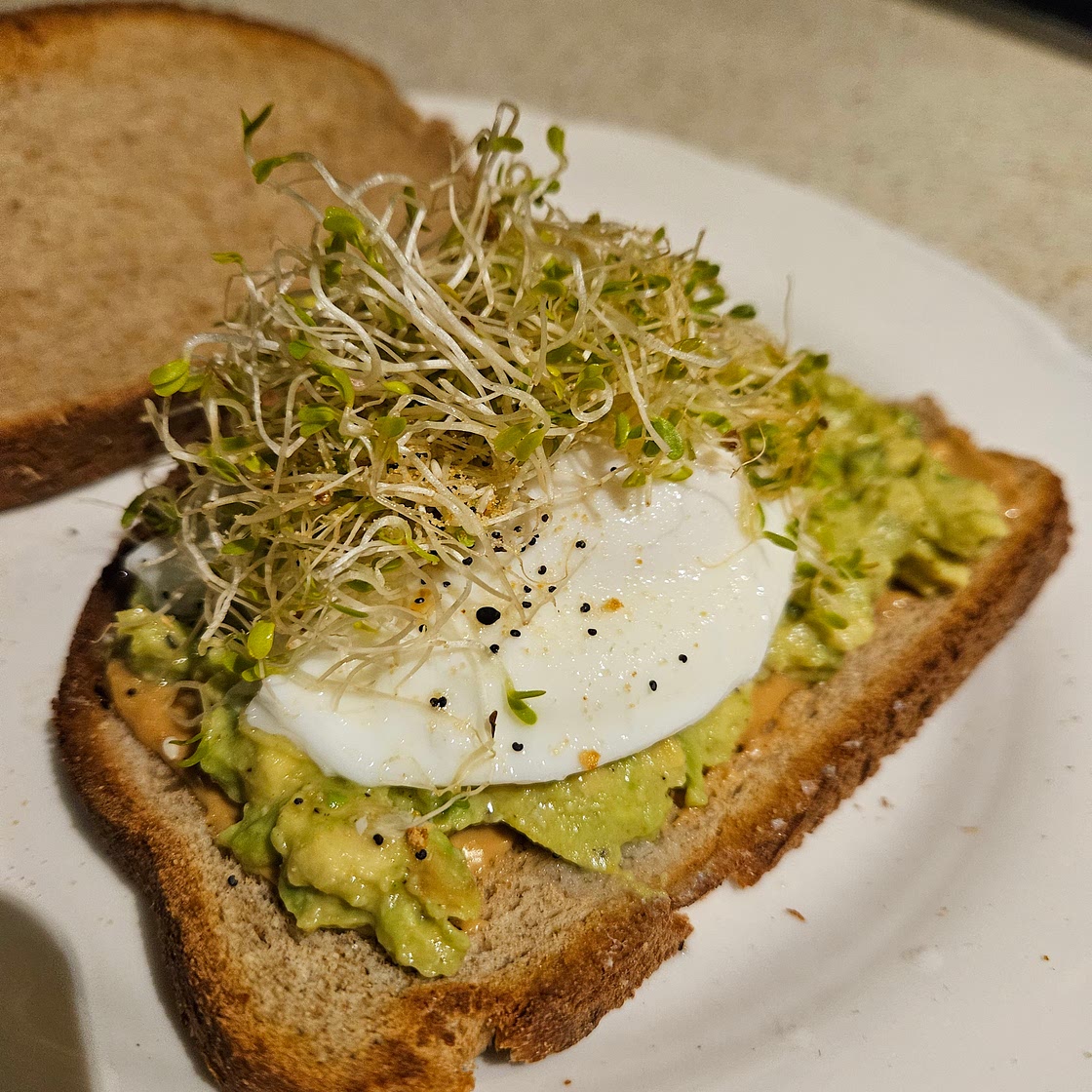 Smashed Avo and Peanut Butter Sandwich