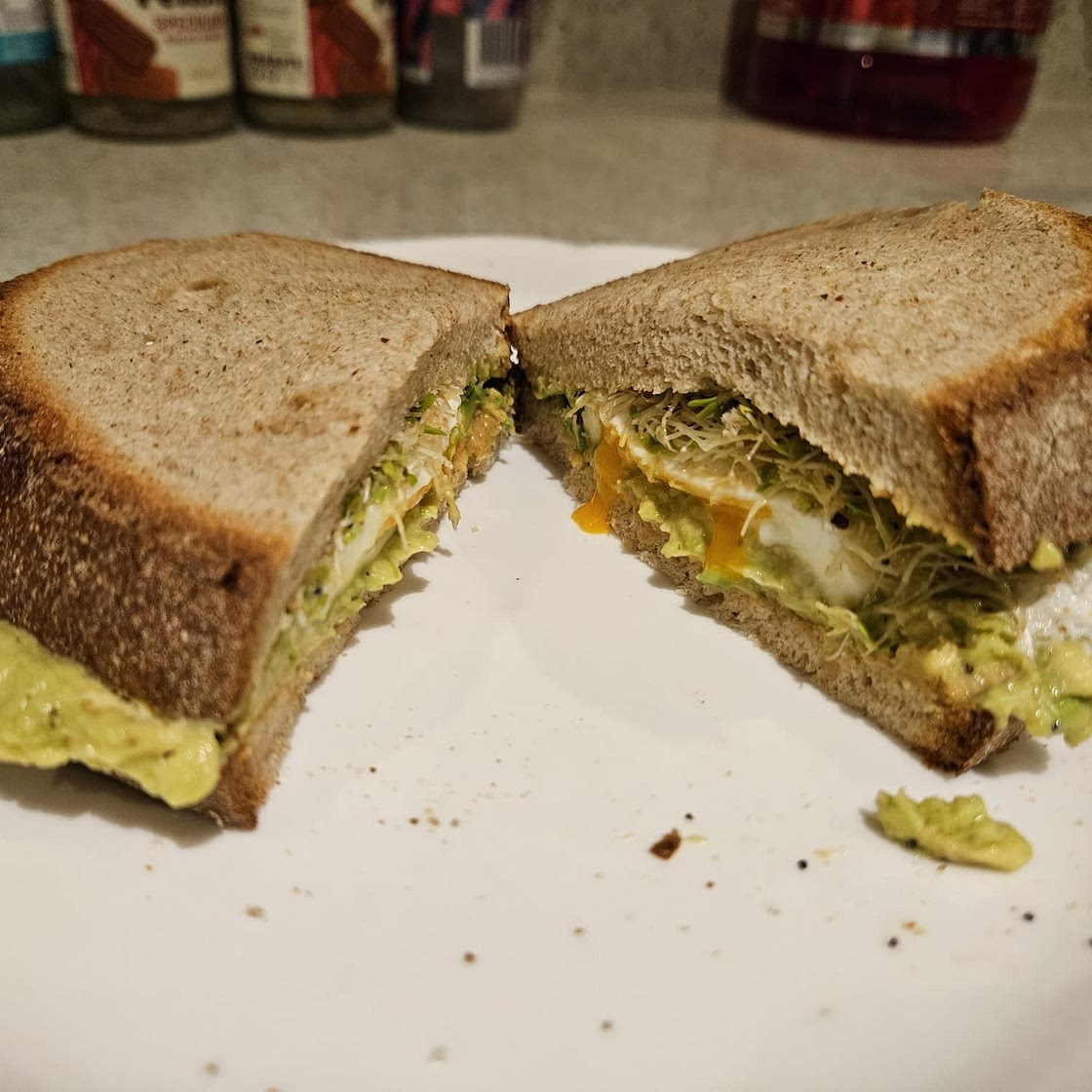 Smashed Avo and Peanut Butter Sandwich