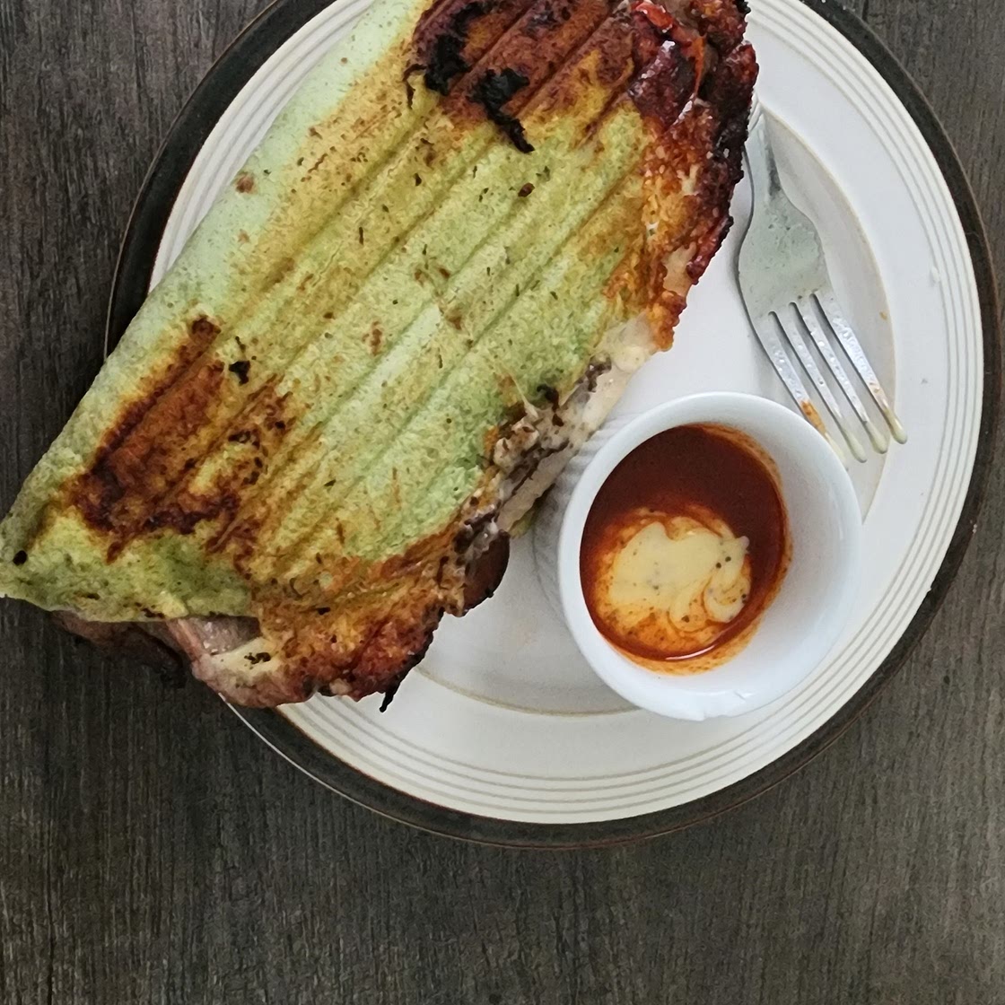 Spinach wrap panini