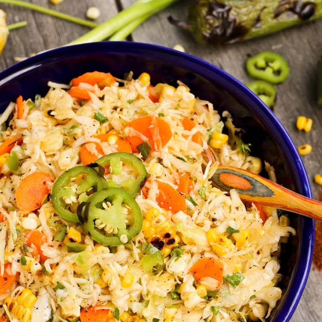 Grilled Corn and Jalapeno Slaw