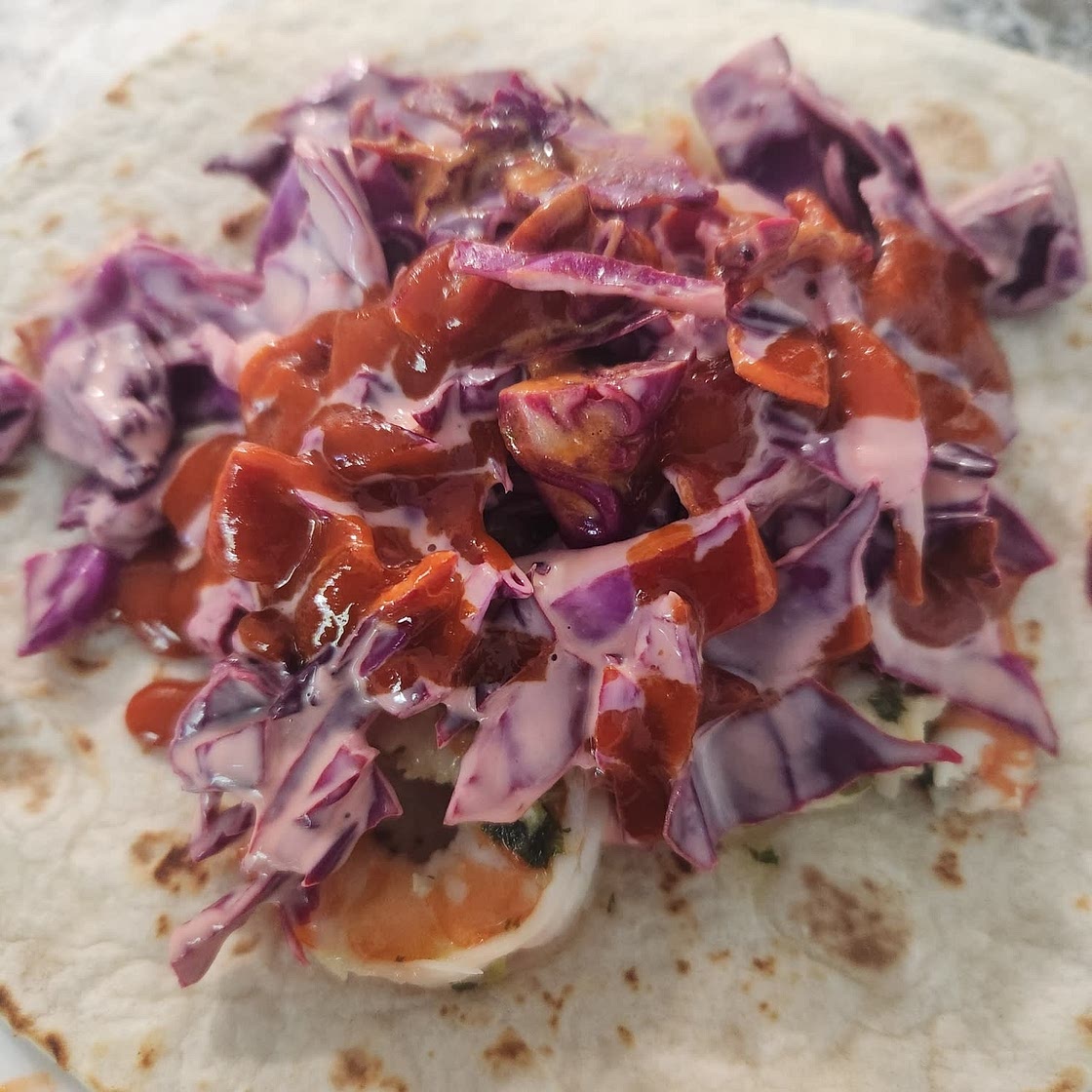 Grilled Shrimp Tacos with Sriracha Slaw