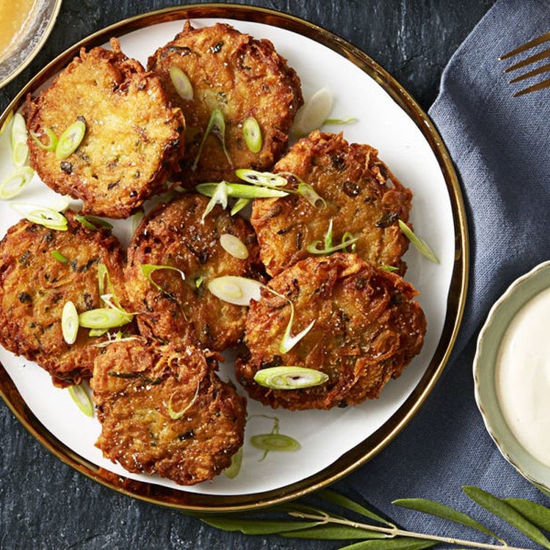 Crispy Ginger Scallion Latkes
