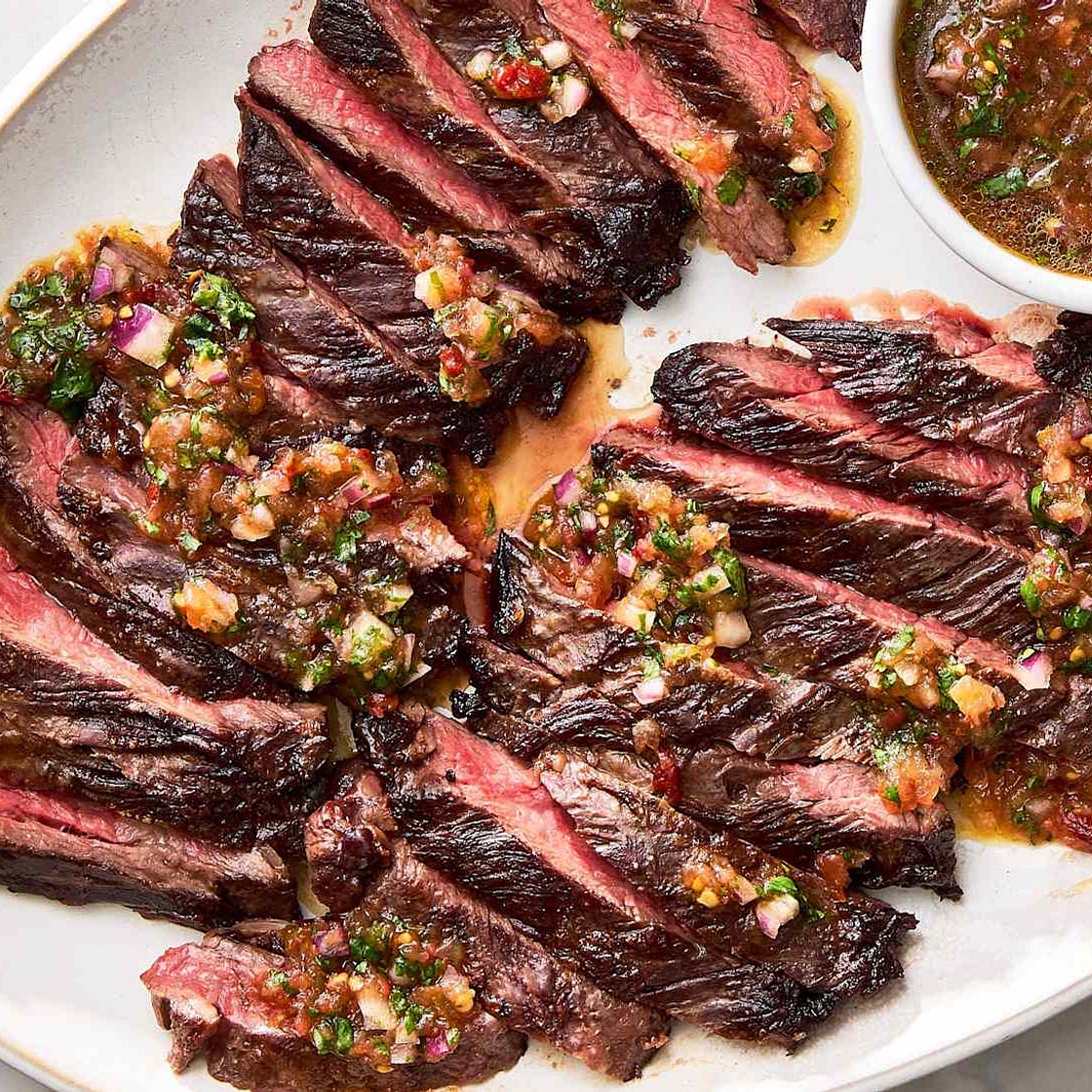 Grilled Skirt Steak with Grated Tomato Salsa