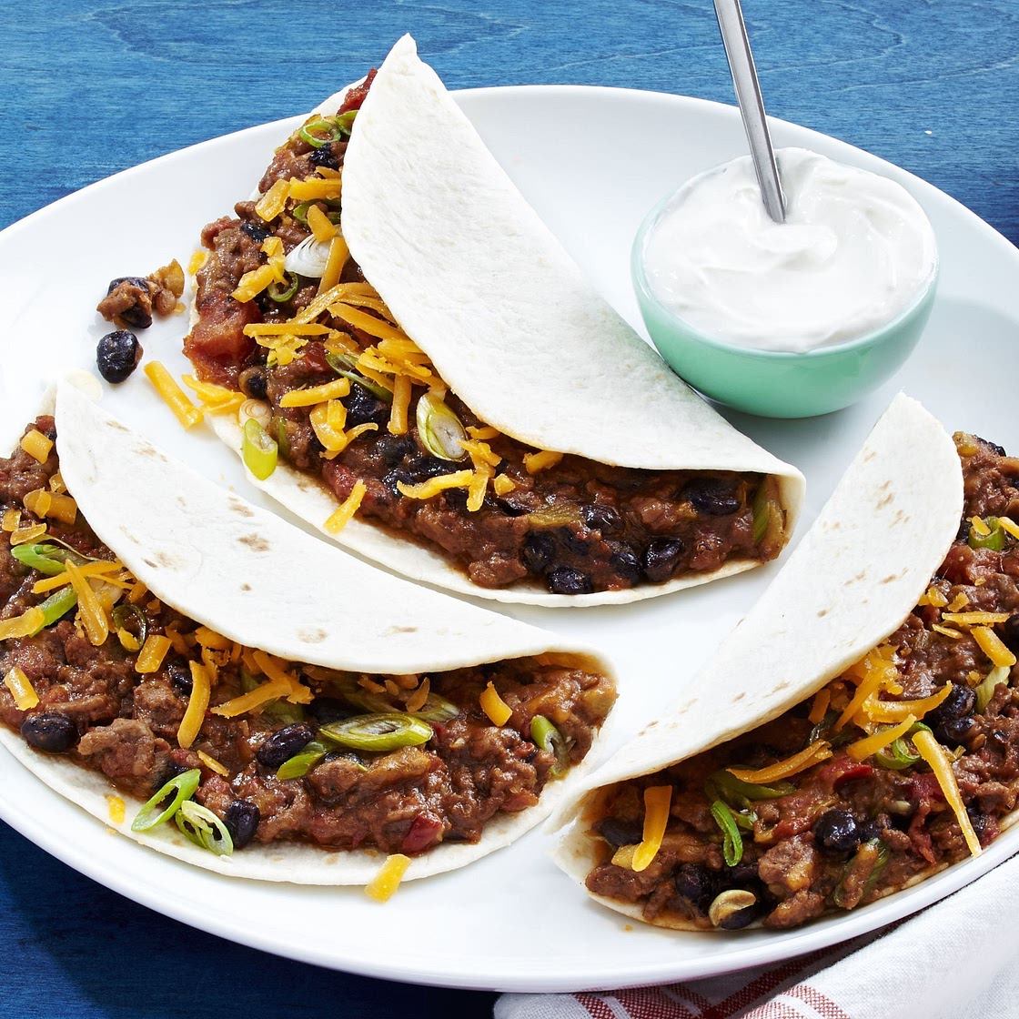 Cheesy Ground Beef Tacos