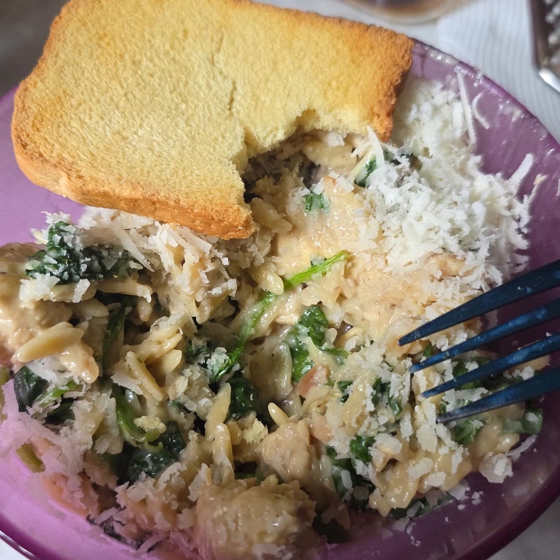 One-Pot Creamy Mushroom and Spinach Orzo