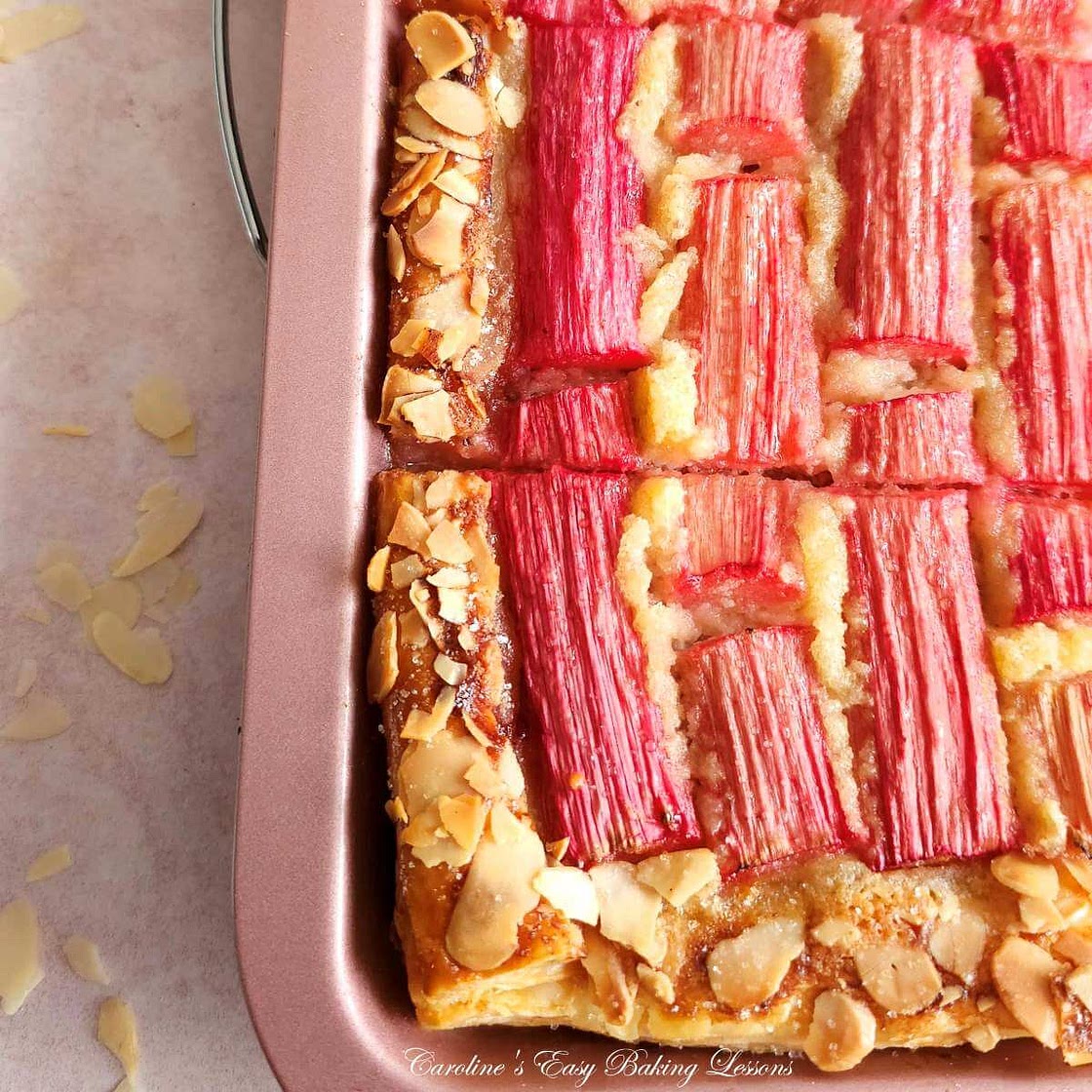 Easy Rhubarb Frangipane Puff Pastry Tart