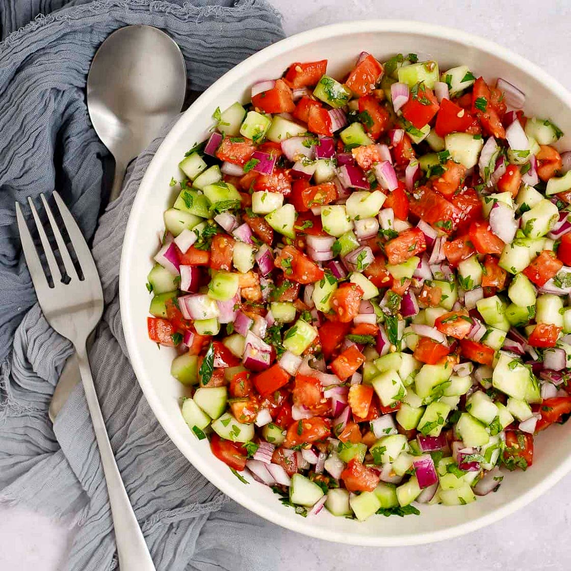 Easy Mediterranean Chopped Salad with Fresh Herbs