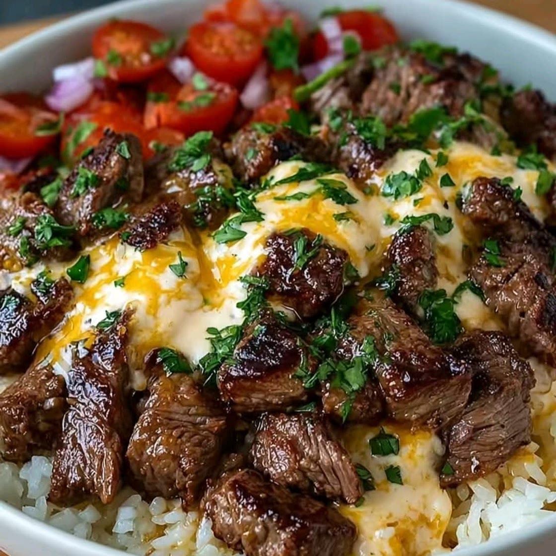 STEAK & QUESO RICE BOWL