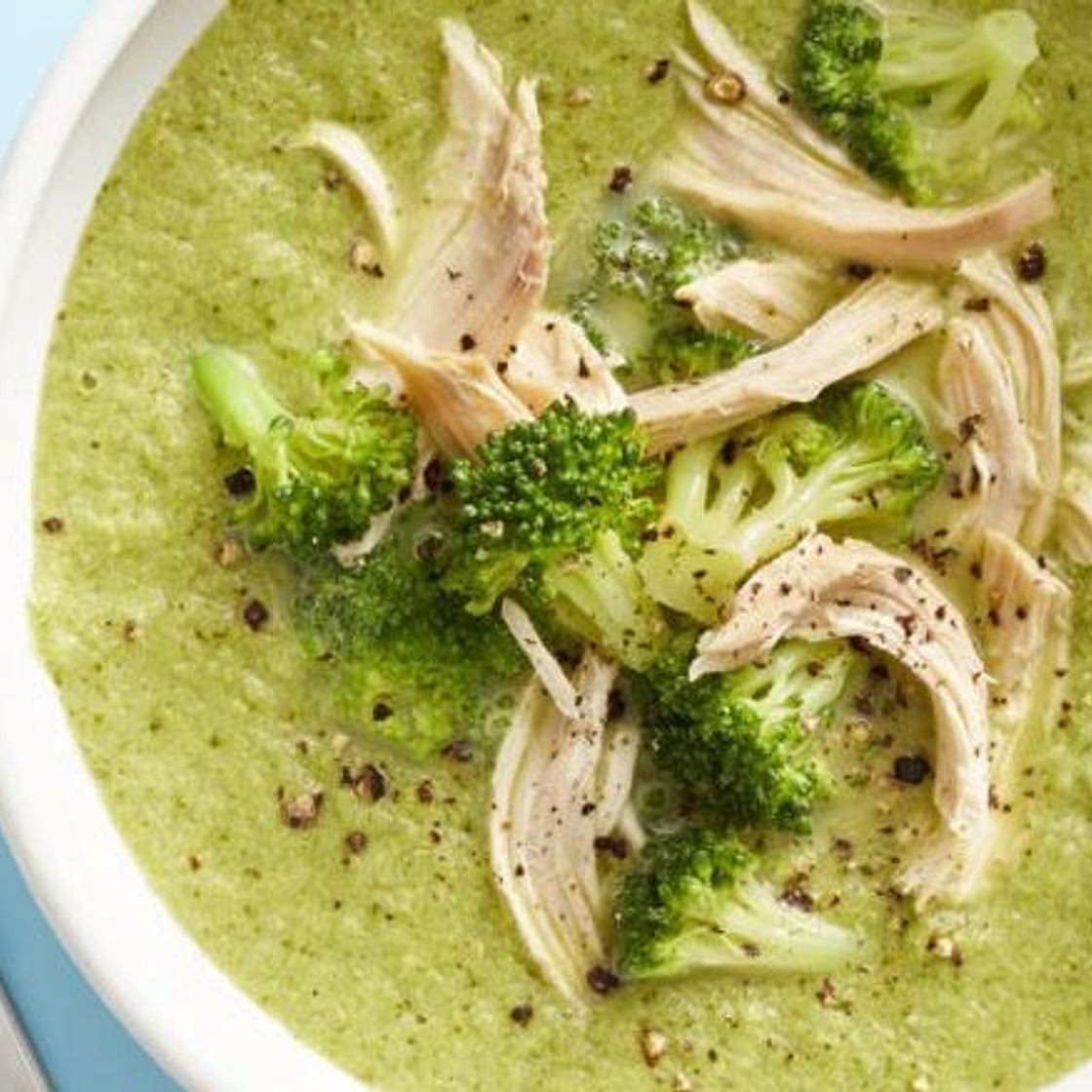 Broccoli-Parmesan Chicken Soup