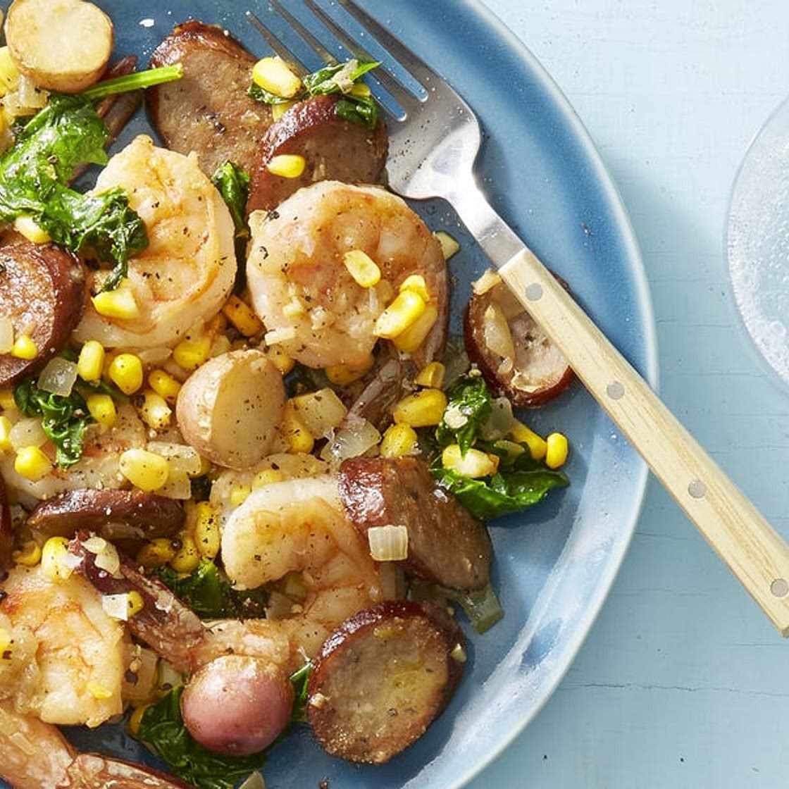 Shrimp Boil with Sausage and Spinach