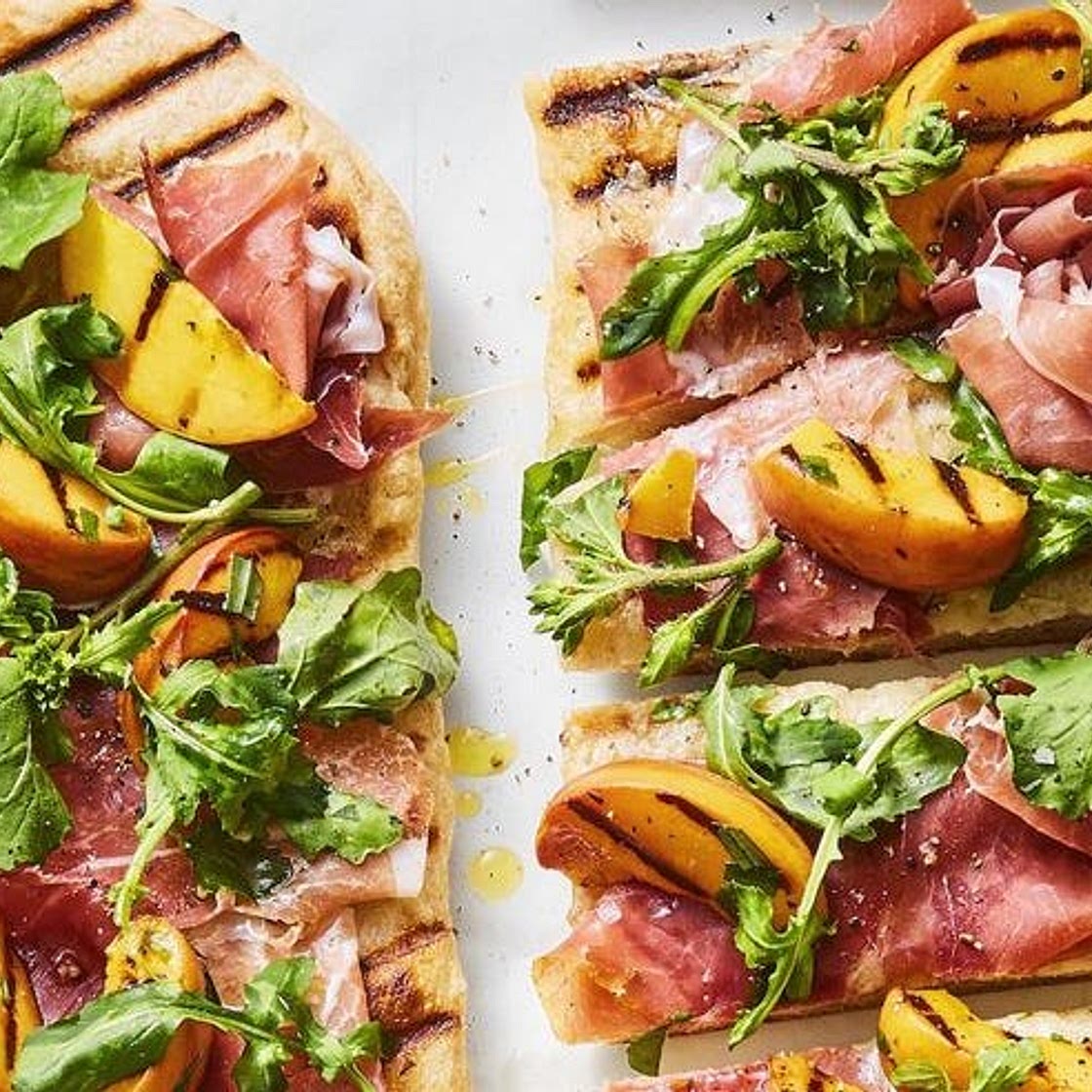 Peach and Prosciutto Flatbreads