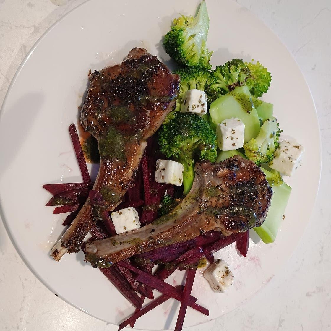 Minty Lamb with Beetroot and Charred Broccoli