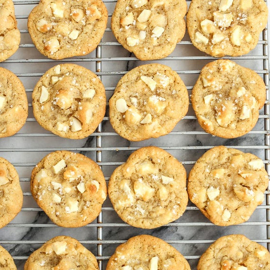 White Chocolate Macadamia Nut Cookies with Sea Salt