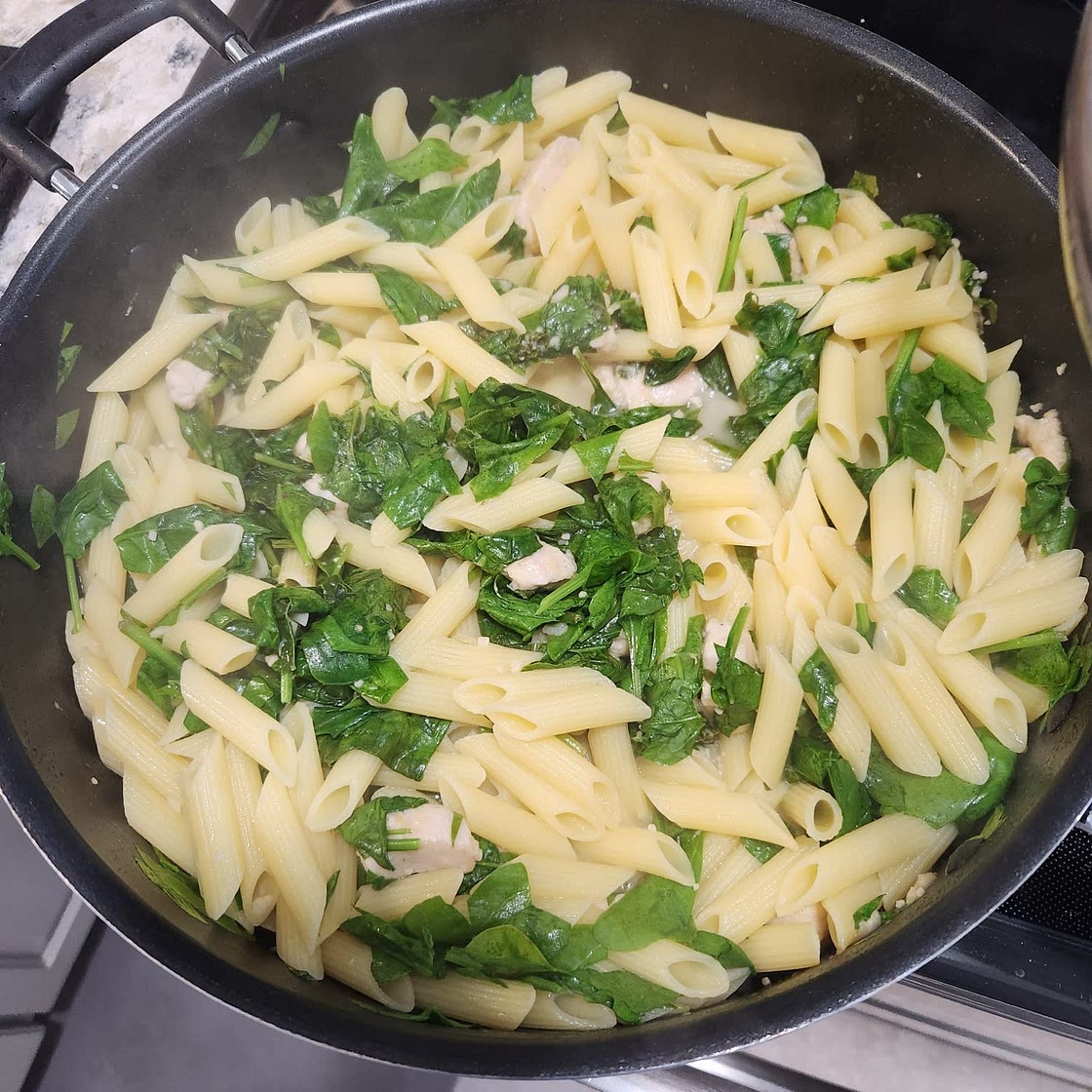 Chicken & Spinach Skillet Pasta with Lemon & Parmesan