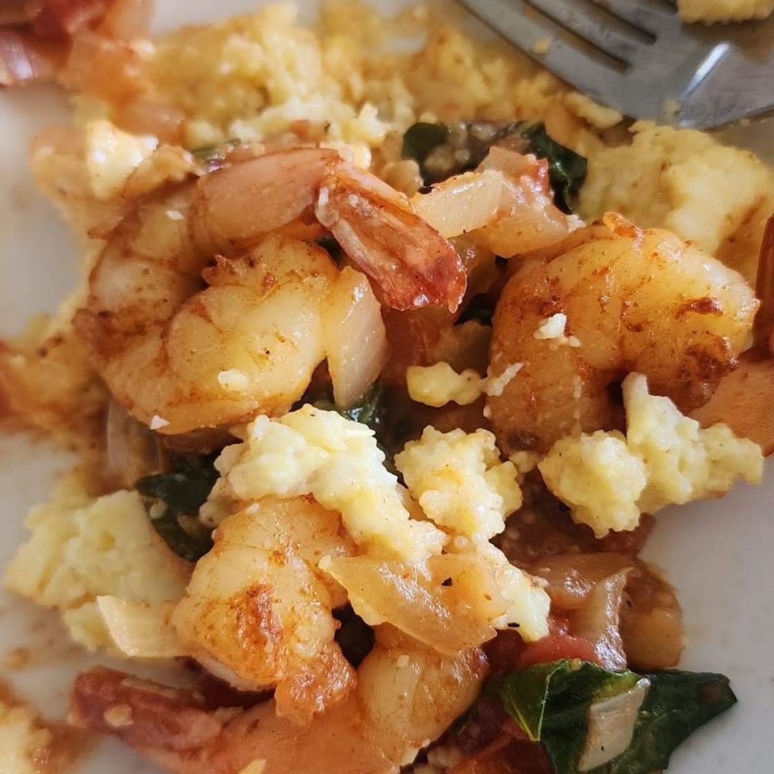 Smoky Collards & Shrimp with Cheesy Grits