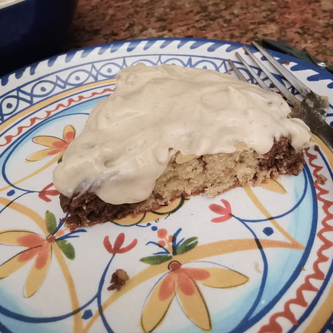 Peanut Butter Marble Banana Cake