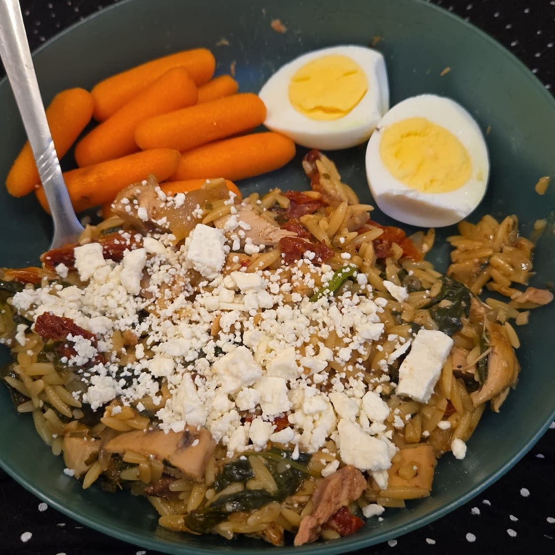 Mediterranean Chicken and Orzo Skillet