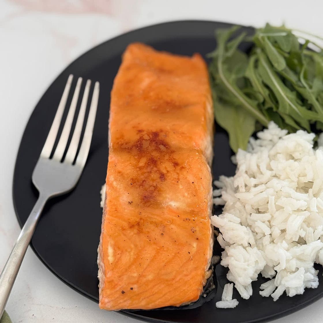 Quick Brown Sugar Baked Salmon with Dijon