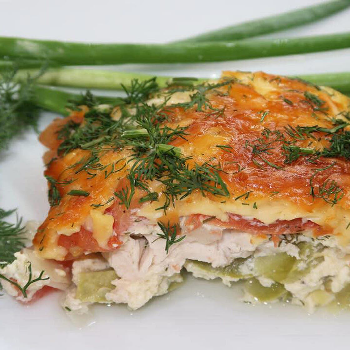 Запеканка из кабачков с курицей в духовке