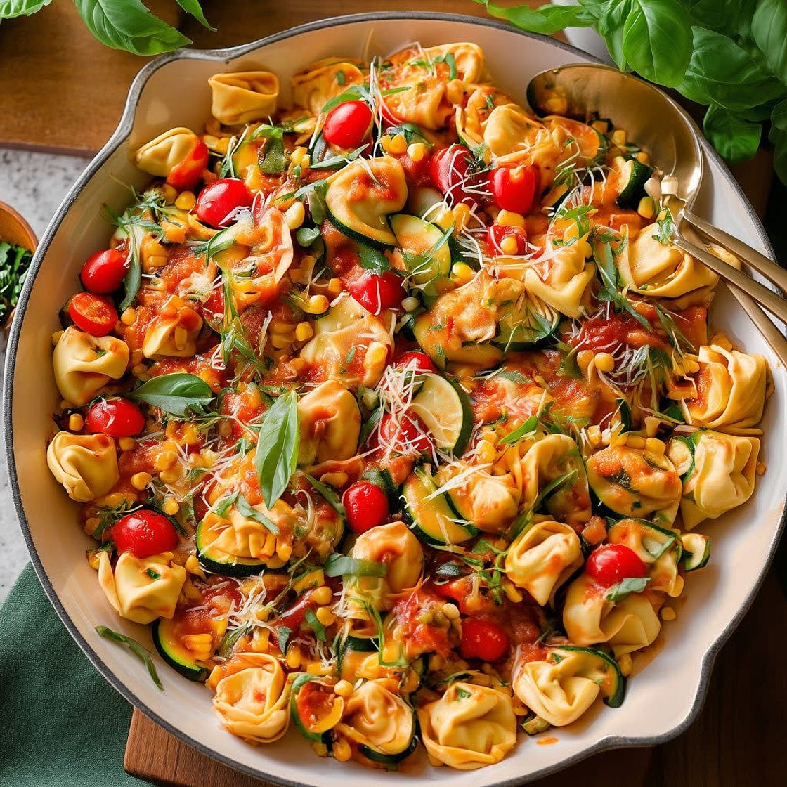 Cheese Tortellini with Summer Vegetables
