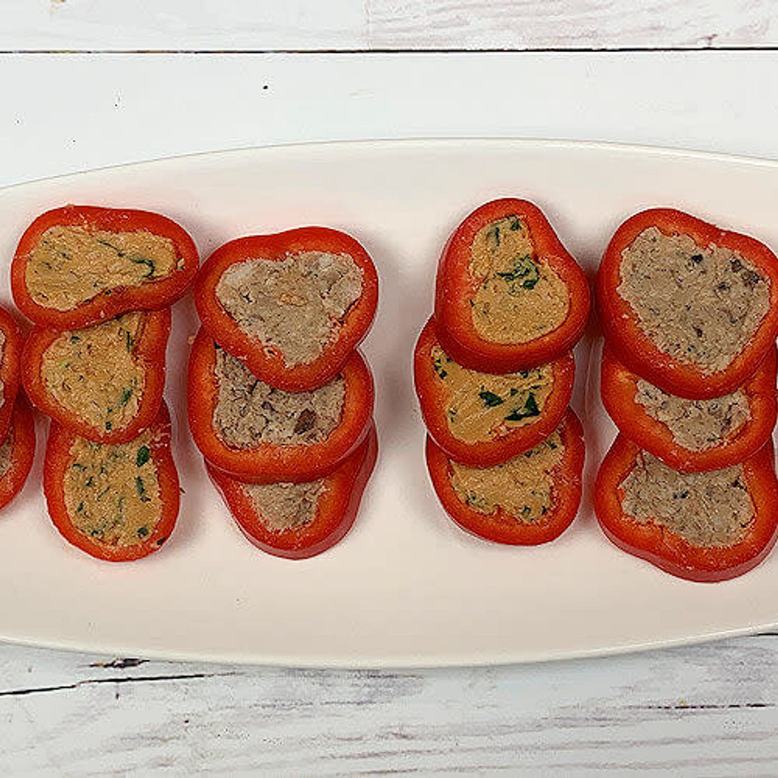 Pate Stuffed Pepper Slices