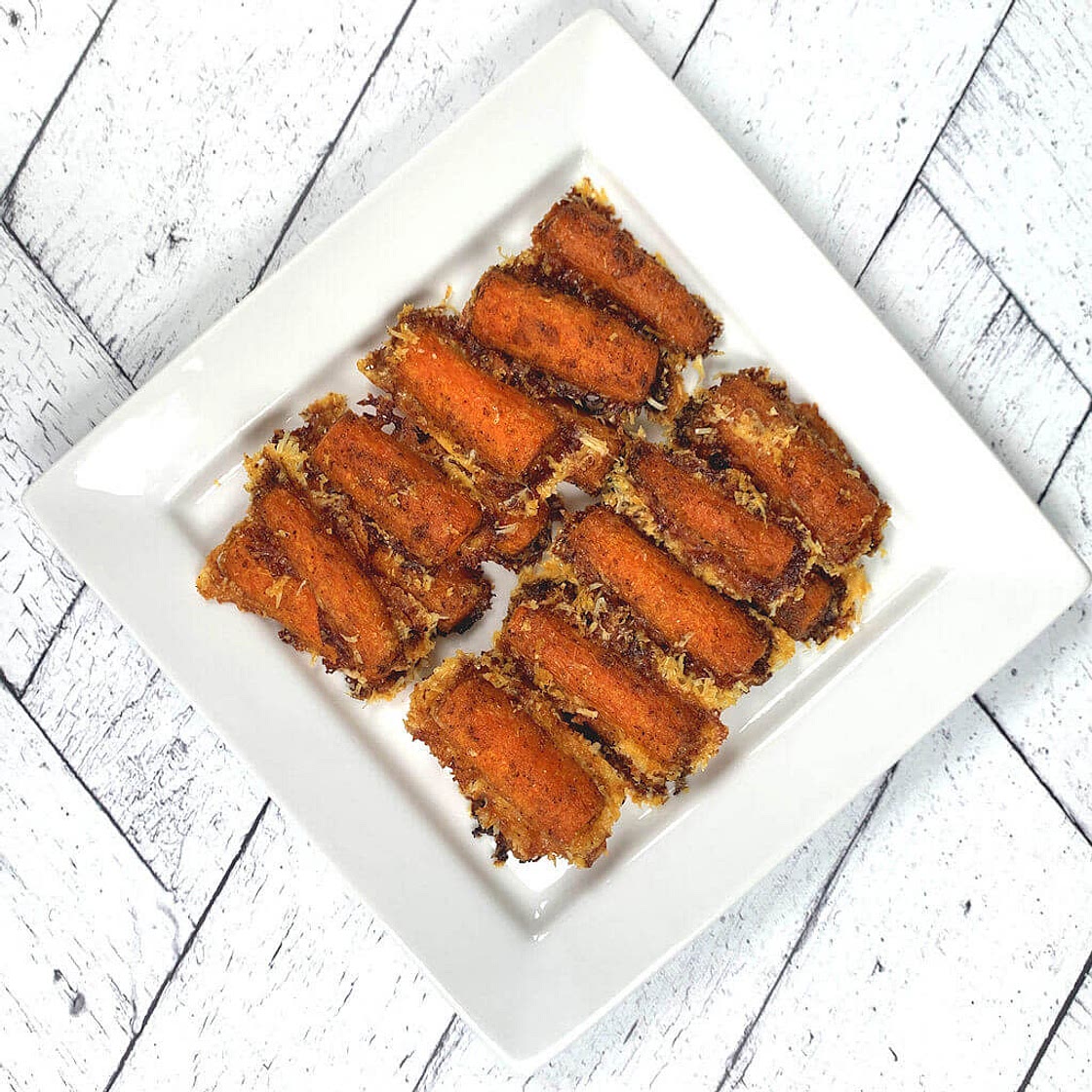 Crispy Cheese Roasted Carrots
