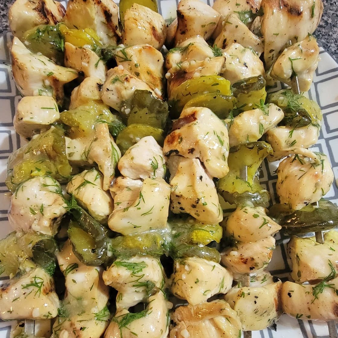 Dill Pickle Chicken Skewers