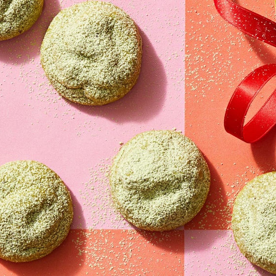 Matcha Snowball Cookies