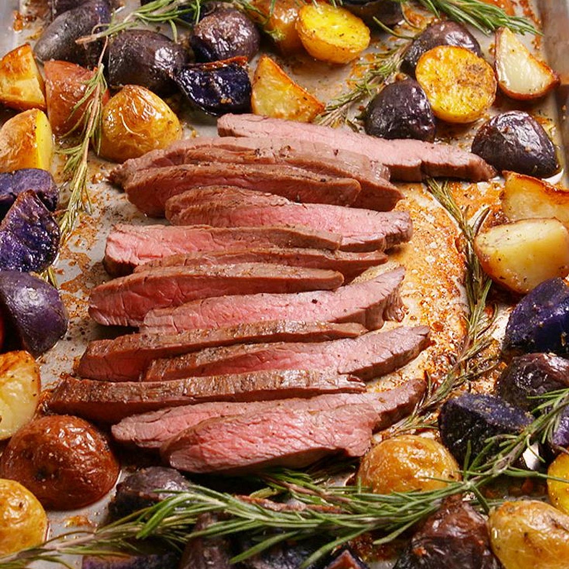 Sheet Pan Balsamic Steak & Potatoes
