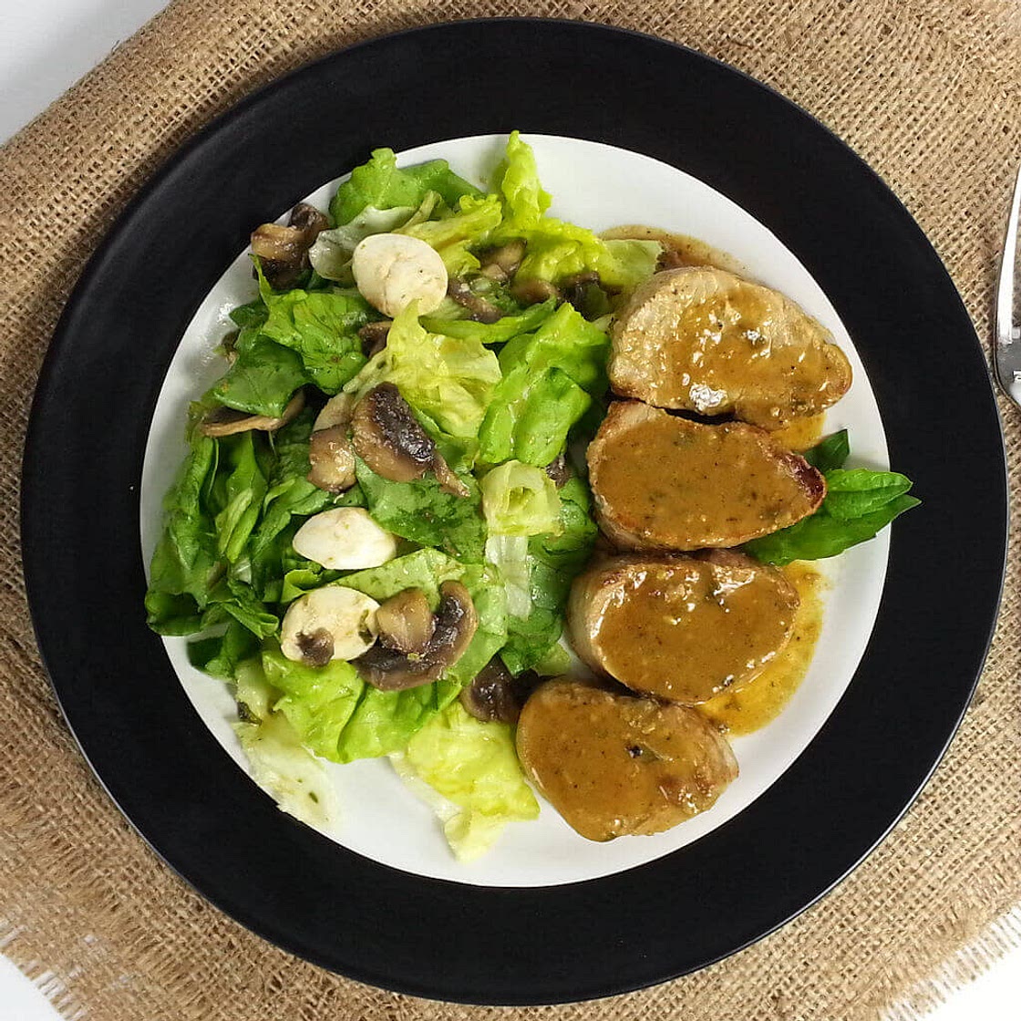 Pork Tenderloin Medallions with Mustard Sauce