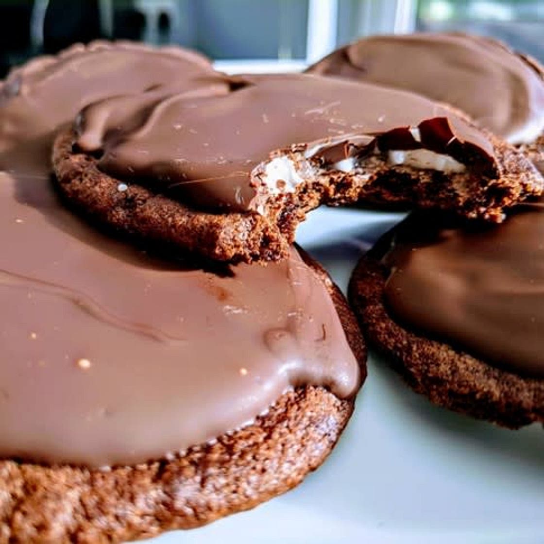 Vegan Mint Chocolate Cookies with mint creme filling