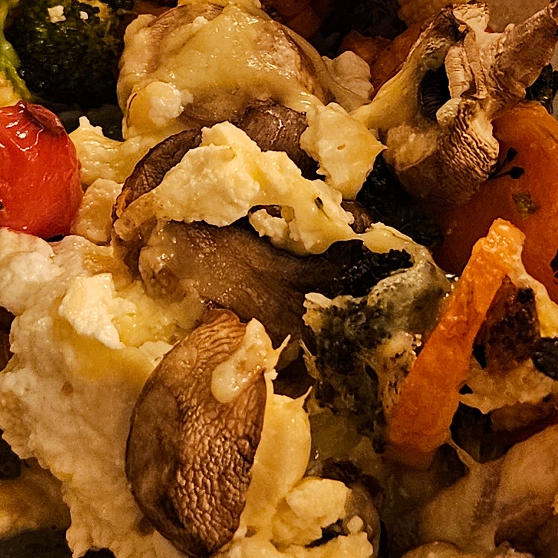 Airfried veg with cheese