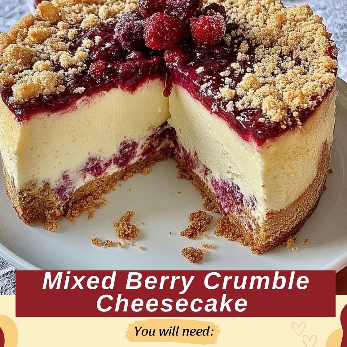 Berry crumble cheesecake