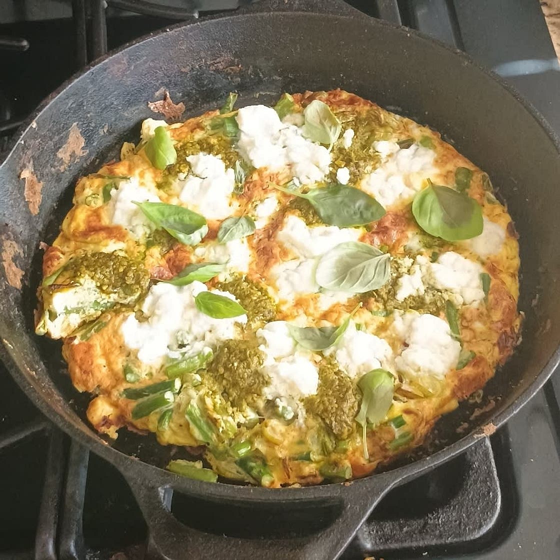 Frittata with Asparagus, Leek & Ricotta