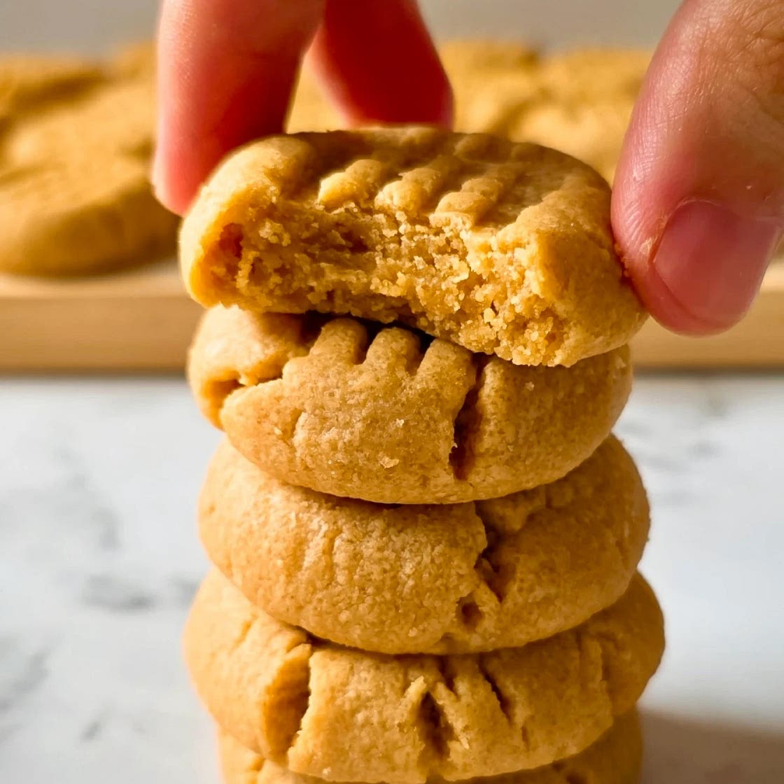 ONLY 3 Ingredient Eggless Peanut Butter Cookies Recipe
