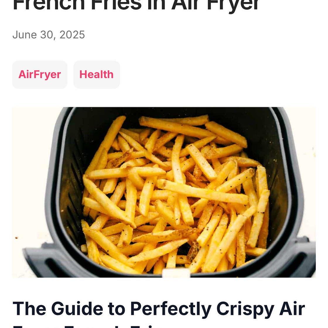 Air Fryer French Fries 