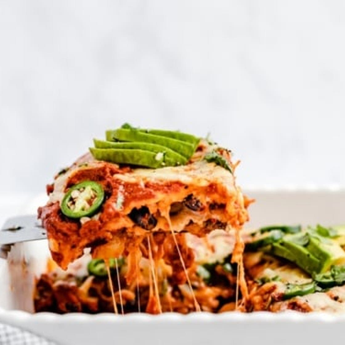 Chipotle Black Bean Roasted Veggie Enchilada Casserole