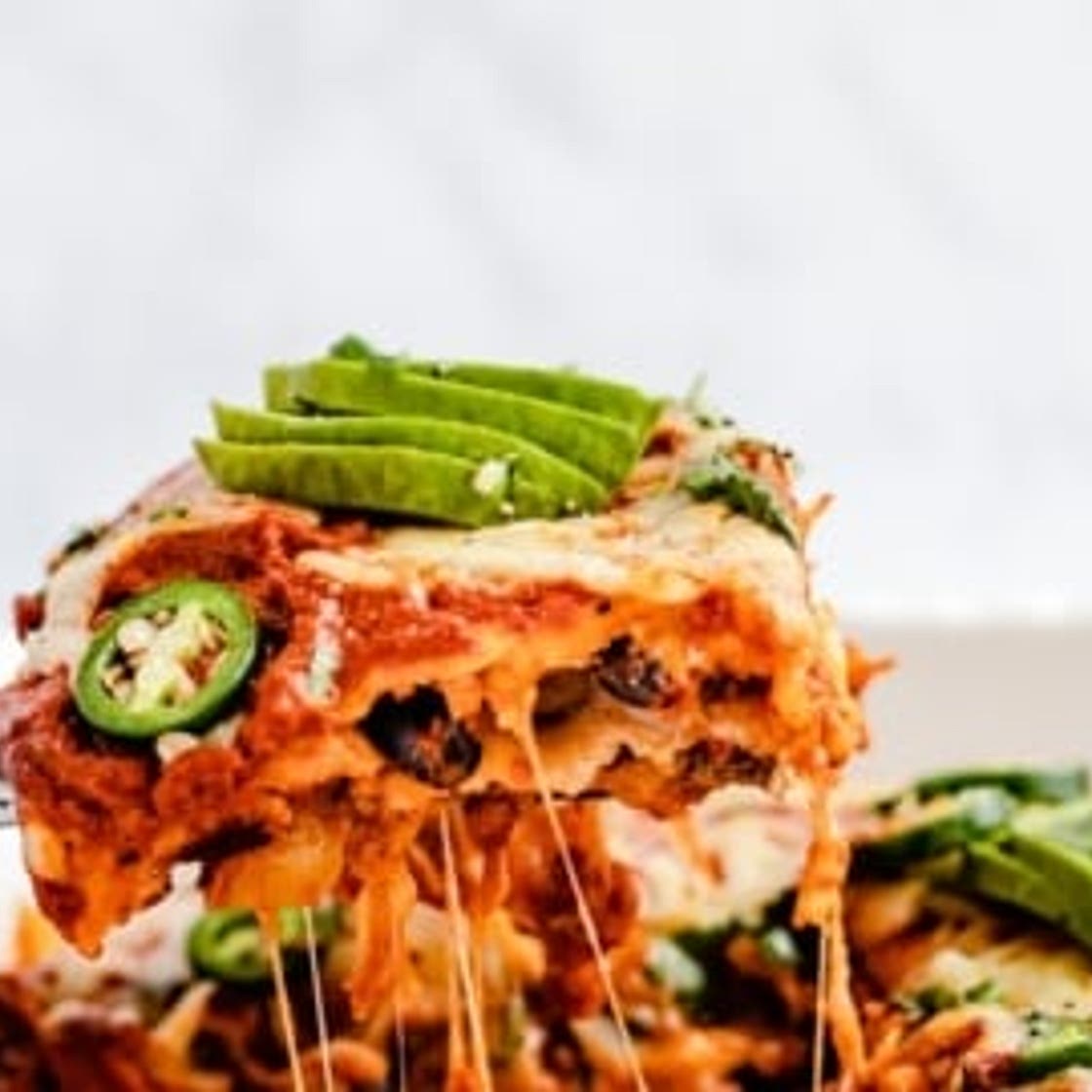 Chipotle Black Bean Roasted Veggie Enchilada Casserole